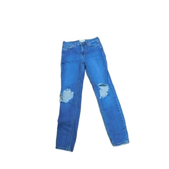 Free People Size 27 Ripped Distressd Skinny Denim Jeans STRETCH - Picture 1 of 2